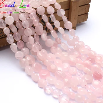 

8-10mm Irregular Natural Pink Crystal Stone Beads For Jewelry Making 15inch Natural Crystal Beads Diy Bracelet
