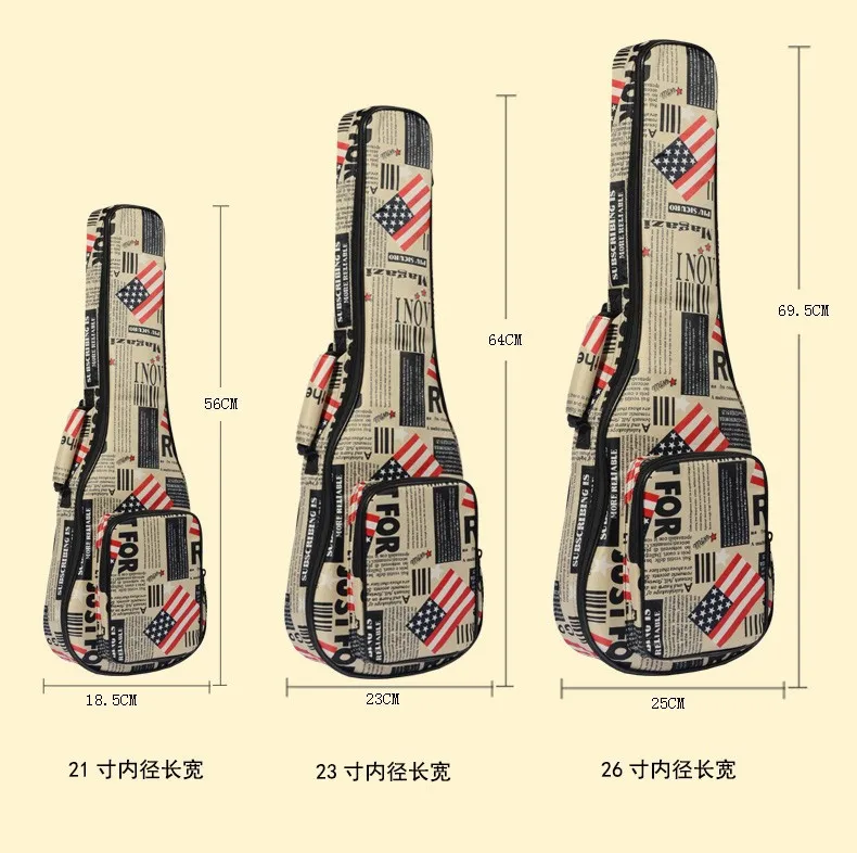 Портативный 2" 23" 26 дюймов тенор концертный сопрано Гавайские гитары укулеле маленькая Акустическая гитара сумка чехол посылка Lanikai Luna окрашенный gig мягкий чехол