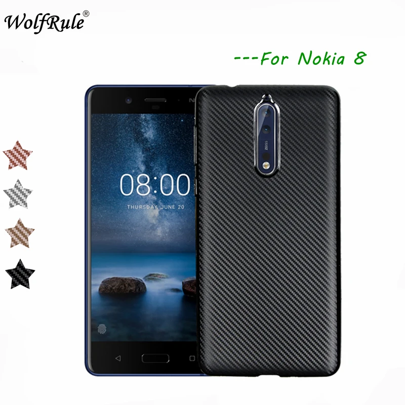 Чехол WolfRule для Nokia 8 Роскошный чехол с полной защитой из углеродного волокна