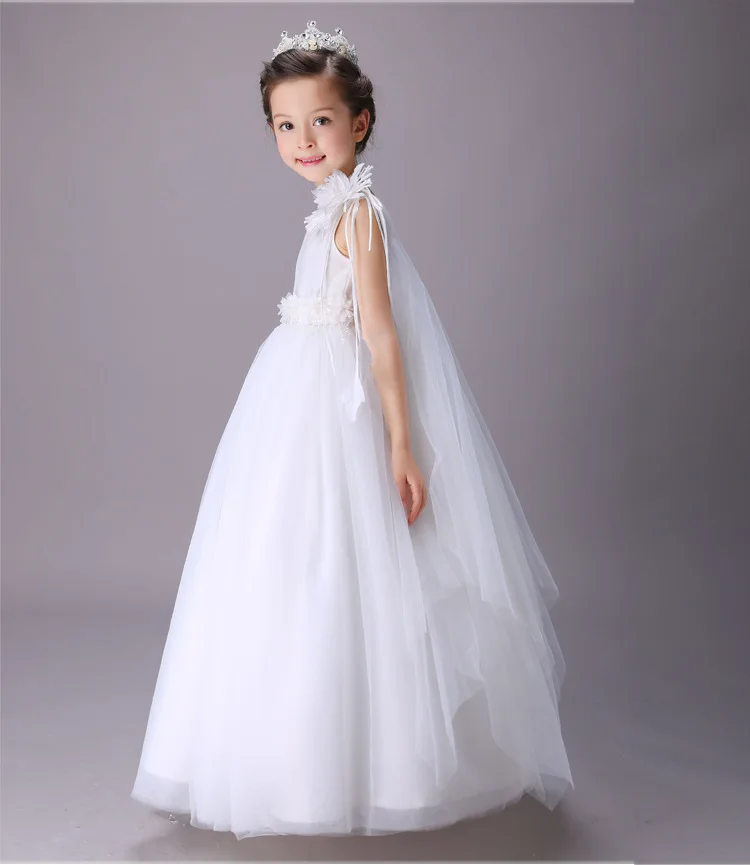 Платье с цветочным узором для девочек детское белое длинное платье, платья для свадебной вечеринки, нарядные платья принцессы для подростков от 10 до 12 лет, 13 лет, платье для причастия
