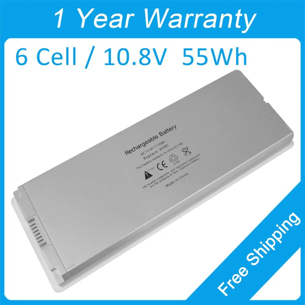 Laptop battery white A1185 for apple MacBook 13 MA255 MB404 MA700 MB403 MA701 apple mc704zm a white