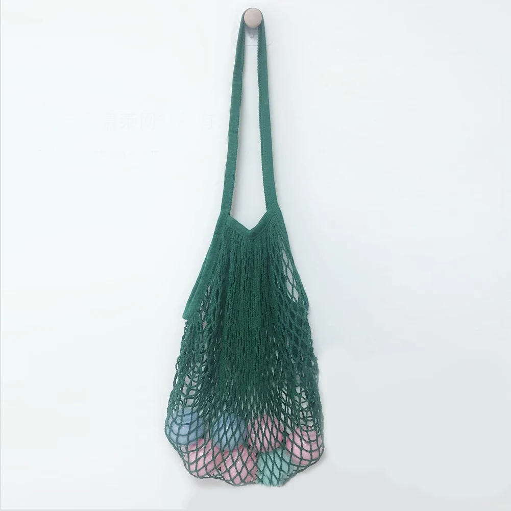 Многоразовые сумки через плечо с фруктовыми нитками, сумка-тоут для покупок, сетчатая тканая сумка через плечо Kadin Canta, сумки для покупок унисекс - Цвет: dark green