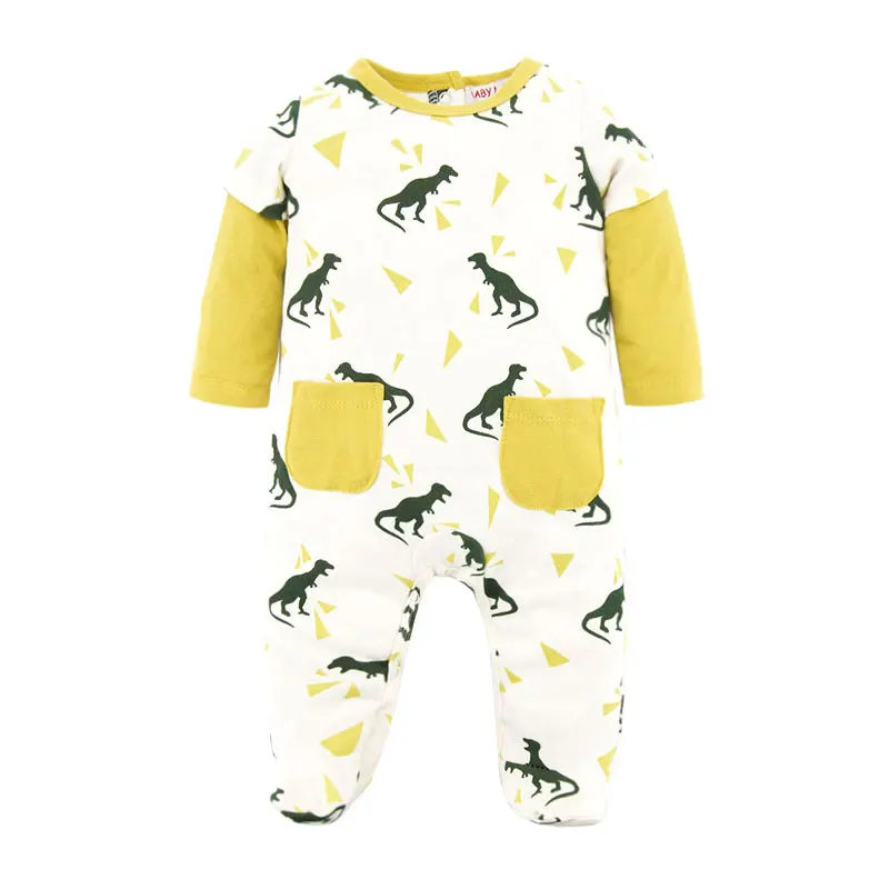 

Kavkas Baby Clothes Dino Printing Long Sleeve Halloween Newborn Jumpsuit Winter 100% Cotton Baby Romper Navidad