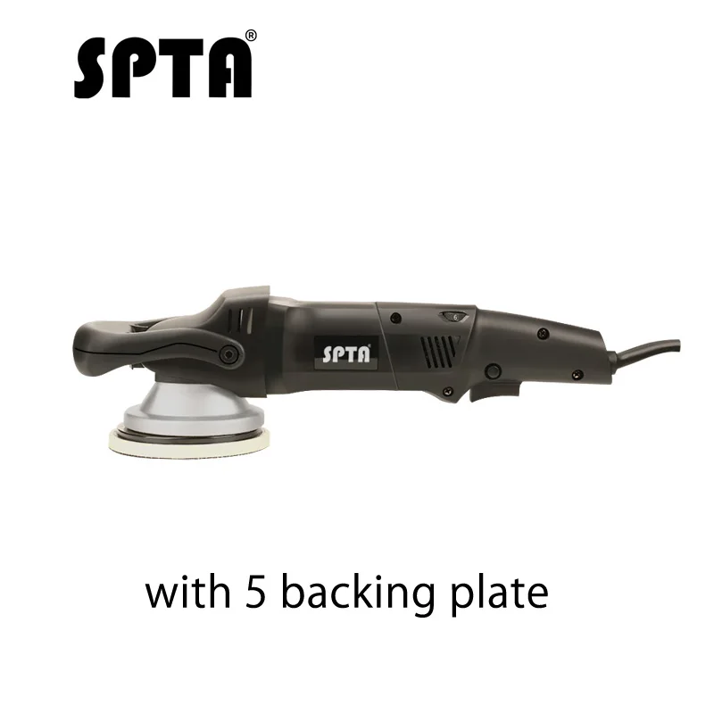 SPTA 5 дюймов 125 мм принудительное вращение полировщик двойного действия, средство для полировки DA), полировальная машинка для автомобилей с эксцентриковым, и полировальными колодками - Цвет: w 5inch back plate