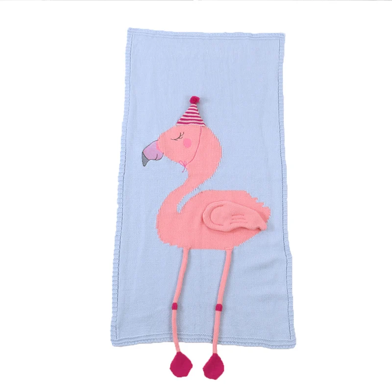 Вязание детское одеяло Фламинго трикотажные Младенческая малышей Дети супер мягкий белье для коляски Одеяло для newbron для девочек и