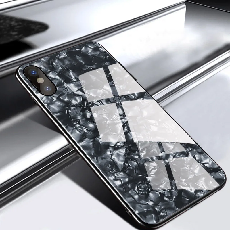 Роскошный закаленное стекло чехол для iPhone X Xs Max чехол из стекла покрытие мягкий TPU рамка чехол для iPhone 7 8 плюс Чехол 6 6s плюс крышка