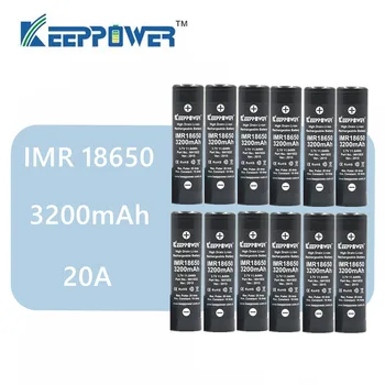

Original 12 pcs KeepPower IMR 18650 battery 3200mAh 3.7V maximum 20A discharge power cell drop shipping