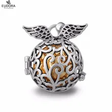 Retail angel caller wing pendant fit 18mm silver plated eudora harmony ball sonido del carillón boleadoras mexicanas embarazadas collar joyería