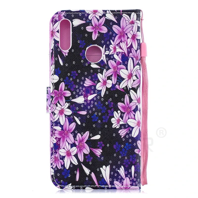 Art Painting Flower Book Wallet Flip Leather Cover Soft Case Honor 8A JAT-LX1 For Huawei Y6 Prime Y7 Pro 2019 MRD-LX1F DUB-LX1 huawei silicone case