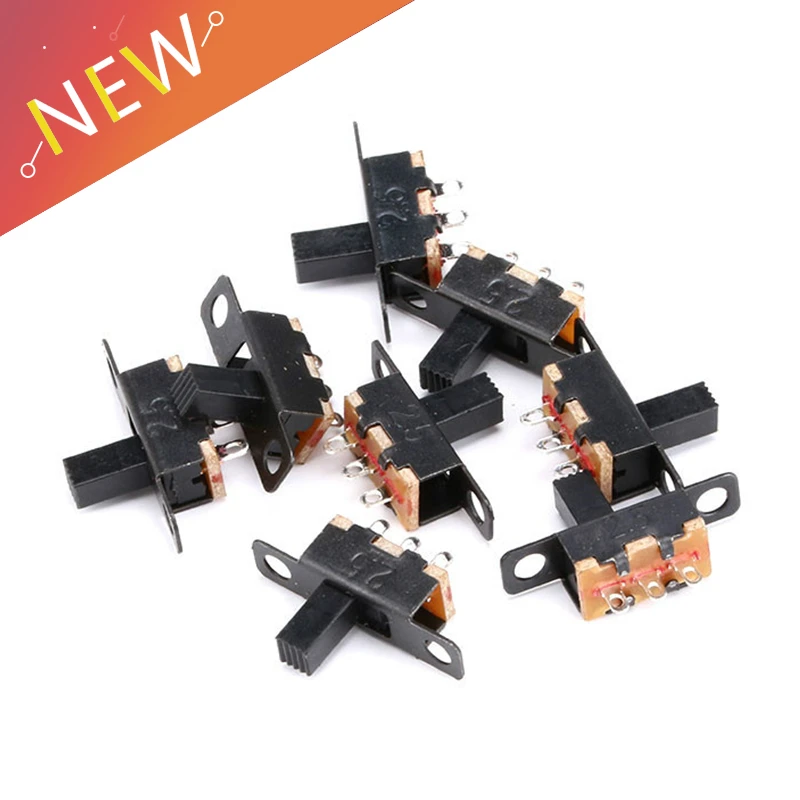 

50pcs/lot Micro Slide Switch 3PIN 2 Position 1P2T ON-OFF Toggle Switch Handle high 6mm SS12F15VG6 Toggle Switch