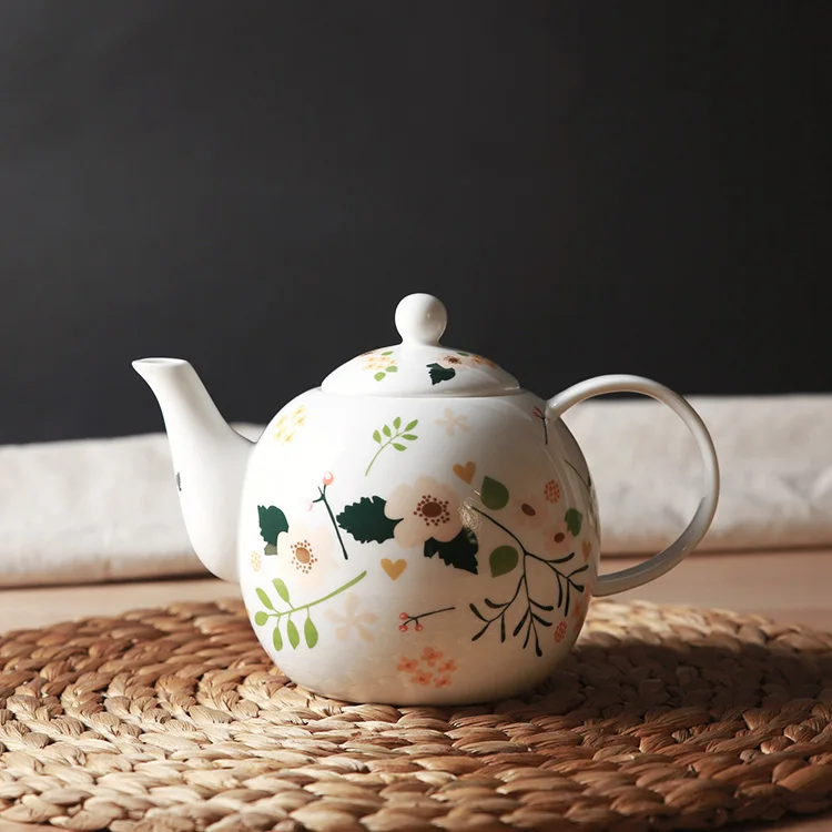 Fine Bone China Ceramic Tea Pot Porcelain Floral Printed Cute Small