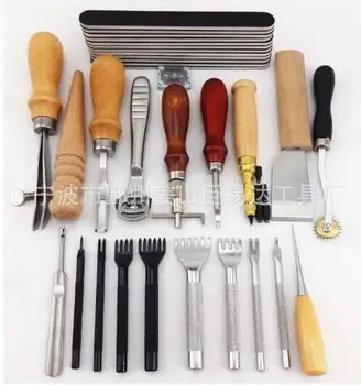 Online 5sets/lot Craft DIY Handmade Tools Punch Edger Trench Device Belt Puncher Set Leather Hand Tools E2shopping