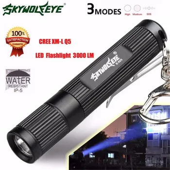 

2017 Mini 3000LM Zoomable CREE Q5 LED Flashlight 3 Mode Torch Super Bright Light Lamp AAA Wholesales NOM10