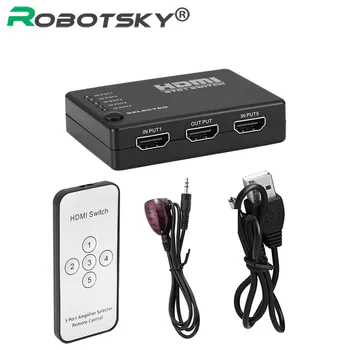 

High Quality 5 In 1 Out HDMI Switcher HD Video Switch Splitter Adapter With USB Power Cable For HDTV XBox DVD Projector 3D 1080P