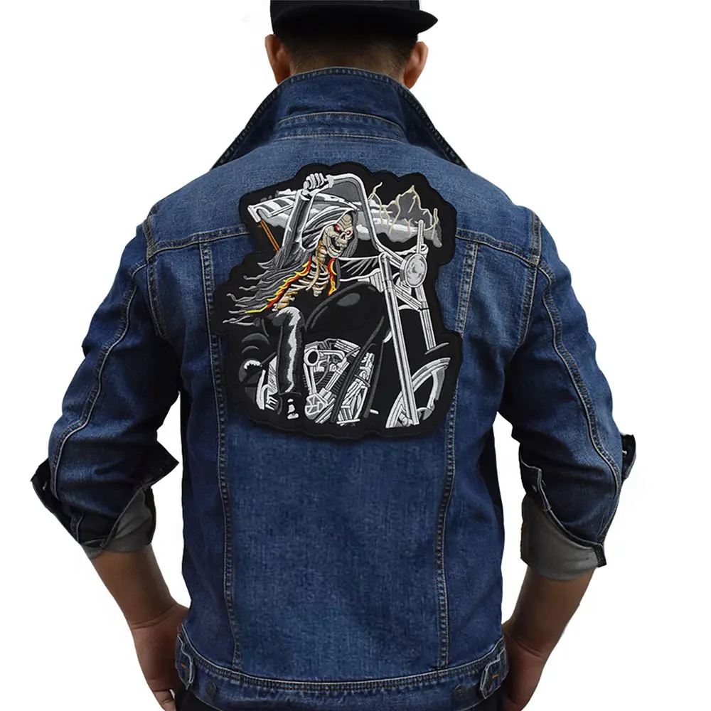 

Large Locomotive Iron On Patch Embroidered Applique Sewing Label Punk Biker Patches Clothes Stickers Apparel Accessories Badge
