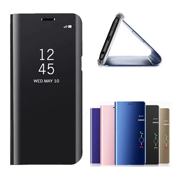 

100pcs Leather Flip Smart Mirror Case For Samsung A20E A10E A10S A20S M30S M30 M20 M10 A90 A80 A70 A30 A20 Core With Stand Cover