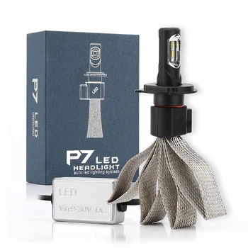 

2 X H4 Hi/Lo P7 LED Car SUV Headlight Bulb 30W 4800LM DC 9V-30V Purple Copper IP68 Waterproof 6000K Cold White 360 Degree Beam