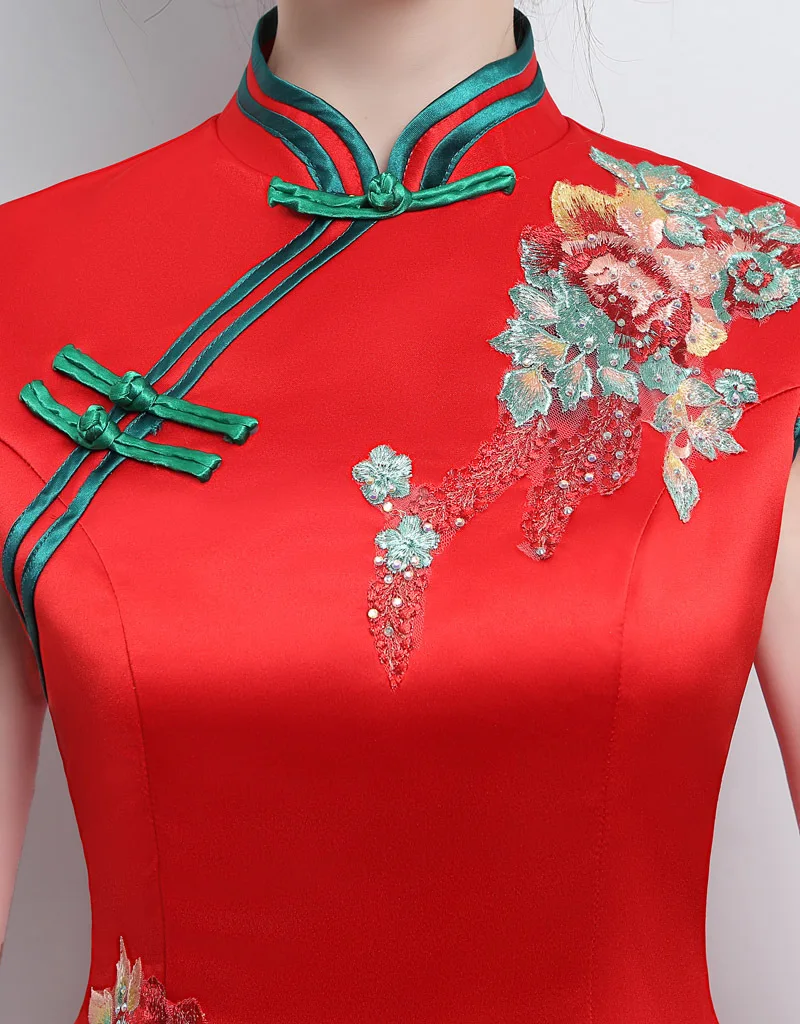 Белое свадебное платье Cheongsam в восточном стиле для женщин ...