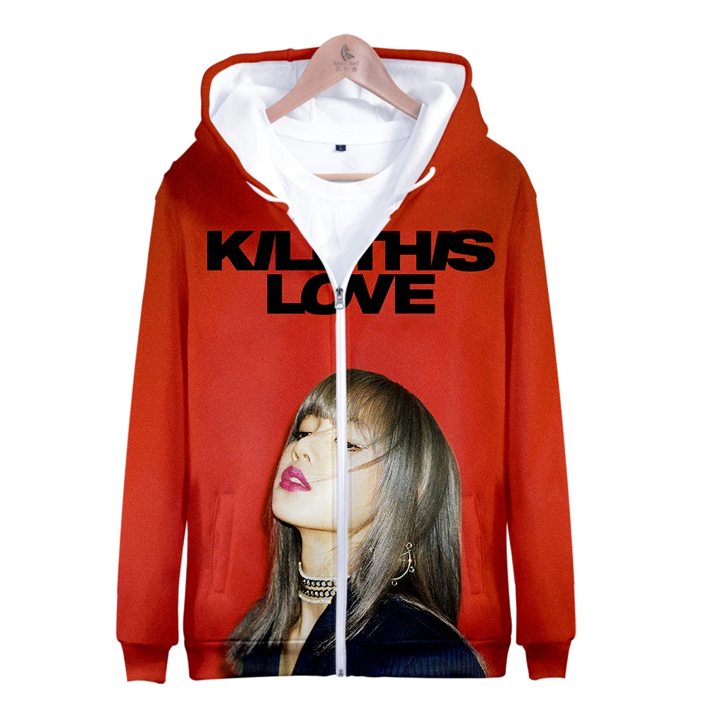 

2019 Blackpink Kill This Love 3D Printed Zipper Hoodies Women/Men Fashion Long Sleeve Hooded Sweatshirt Kpop Streetwear Clothes