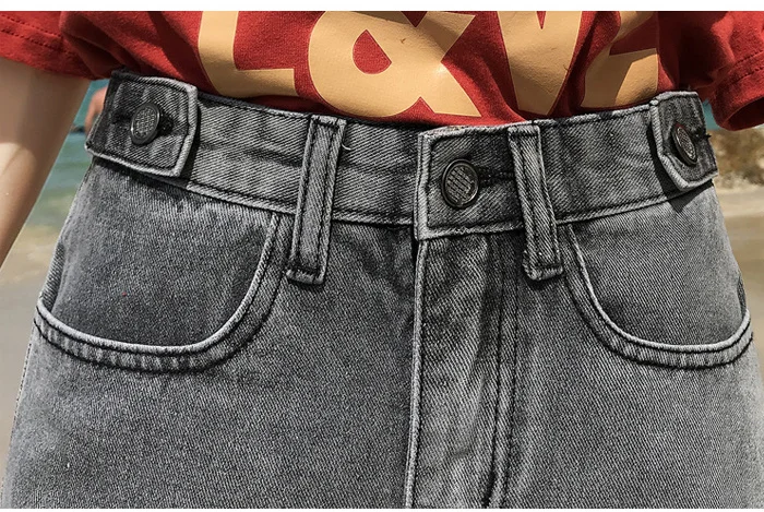 Женские джинсовые шорты летние джинсы для мамы шорты с высокой талией женские Большие размеры короткие женские Синие Серые Широкие шорты джинсы