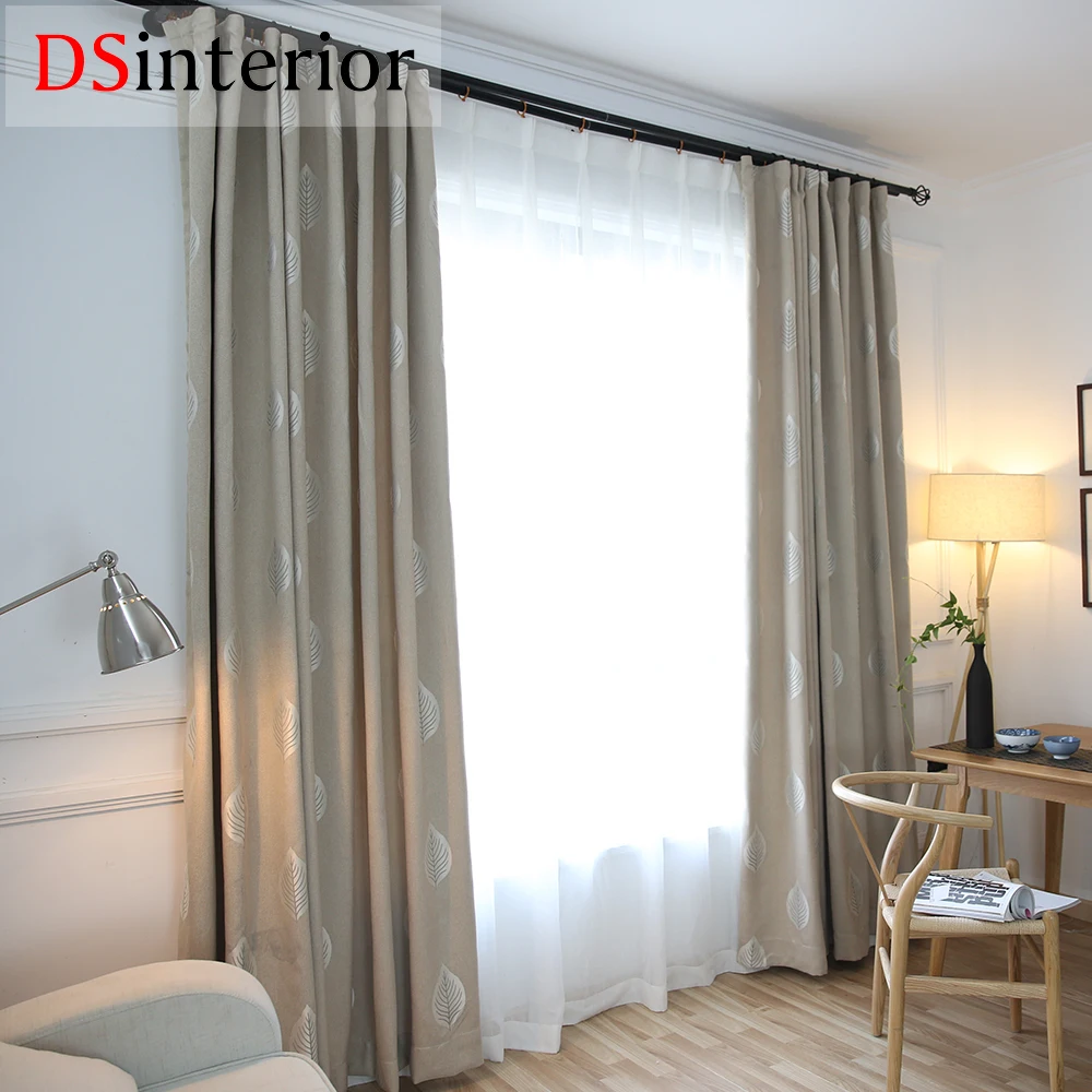 Dsinterior 70-80% затемнение полиэстер блэкаут шторы жаккардовые для спальни | Дом и сад