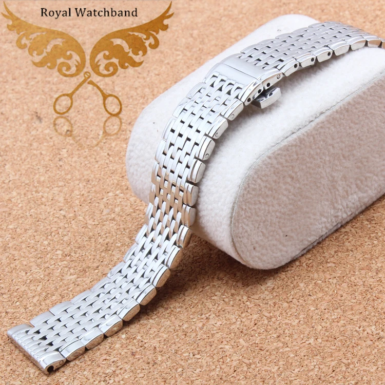 Free shipping 13mm 18mm Watch Strap Bracelet Silver Stainless Steel Deployment Clasp Bracelets