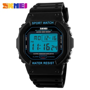 SKMEI Reloj Men Sport Watches LED Display Digital Watch Relogio Masculino Waterproof Wristwatches Montre Homme Relojes Hombre weide watch men sport water resist black leather strap led display auto date quartz wristwatches masculino clock relojes hombre