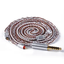 AK Yinyoo 16 Core Медь коричневый посеребренный кабель 2,5/3,5/4,4 мм балансный кабель с MMCX/2pin разъем для лампа указателя X6 C12/C16 ZSX