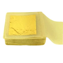100 листов 9,33x9,33 см из натуральной 24K листочек из съедобного золота-Еда украшения Золотая маска для косметологии, браслет-напульсник, настоящее золото лист