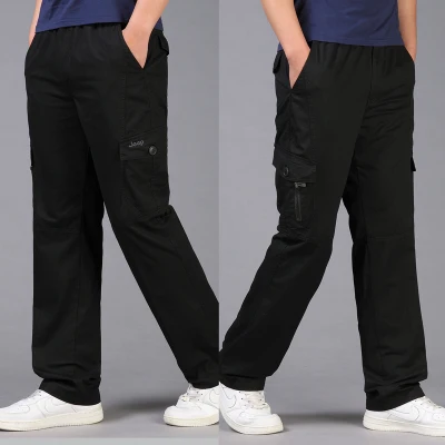 Мужские хлопковые брюки-карго больших размеров, повседневные мужские брюки большого размера 6XL, джинсы с карманами, штаны оверсайз, комбинезоны с эластичным поясом - Цвет: model 7