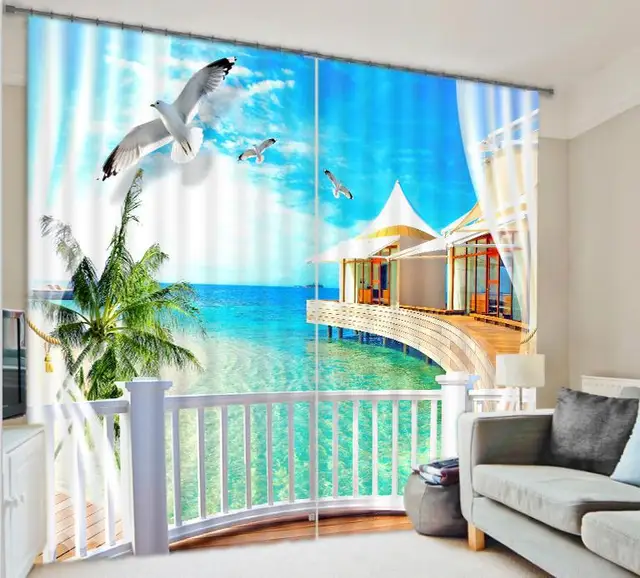 office window curtains roller custom size blue beach sea luxury window 3d curtains drapes for bedroom living room office hotel office window curtains roller custom size blue beach sea luxury window 3d curtains drapes for bedroom living room office hotel