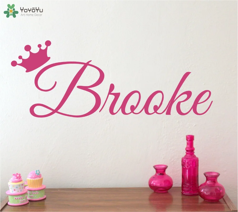 

Girls Personalized Name Wall Stickers For Kids Rooms Custom Name Nursery Baby Bedroom Wall Decal Art Gift Home Decor Mural SY391