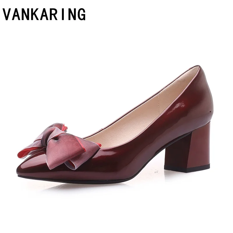 

sweet casual style sexy pointed toe leather pumps fashion bowknot slip beige black women's nude pumps office lady shoes big size