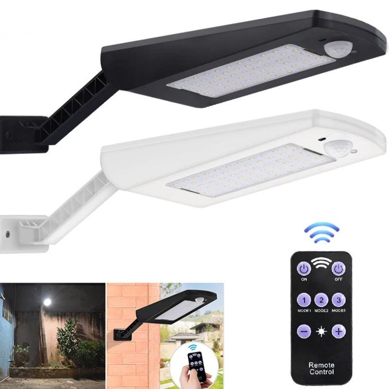 1000lm Solar Light Pir Motion Sensor 66 Led Wall Lamp With Remote 1000lm Solar Light Pir Motion Sensor 66