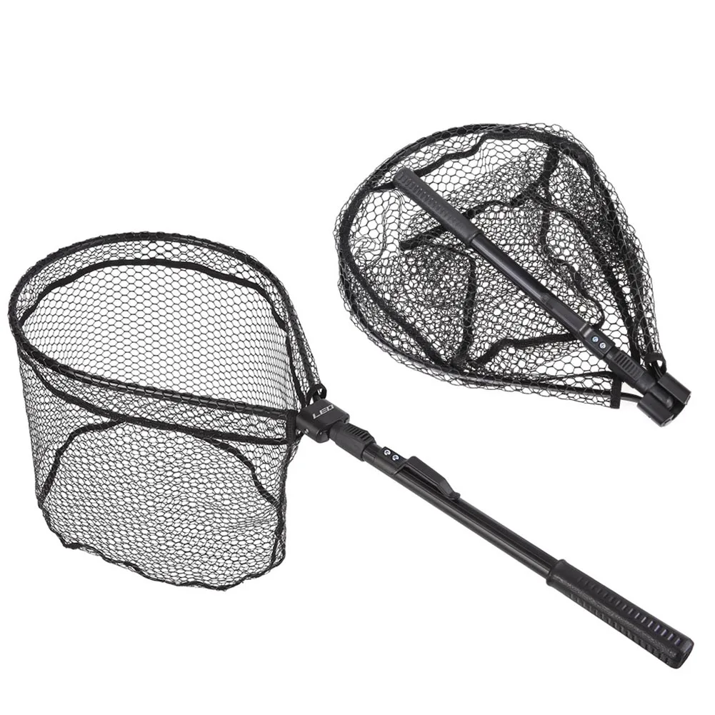 

HOT Collapsible Fishing Net Aluminum Alloy Foldable Nylon Mesh Fish Catching Landing Fishing Nets HV99