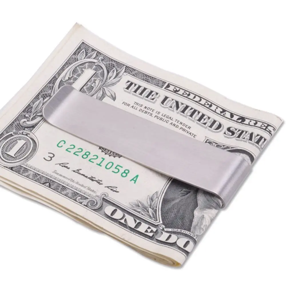 Money Clip US Dollar Sign Cash Holder Stainless Steel Pocket Credit Card Wallet