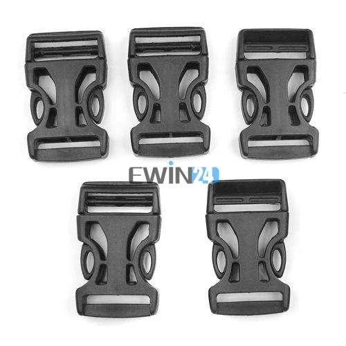 100 X 25mm Black Plastic Side Quick Release Buckles for bing