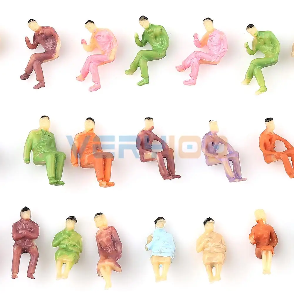 

NEW 100 pcs Painted Z scale ALL Seated People Sitting Figures 1:200 Decoration Gifts Free Shipping