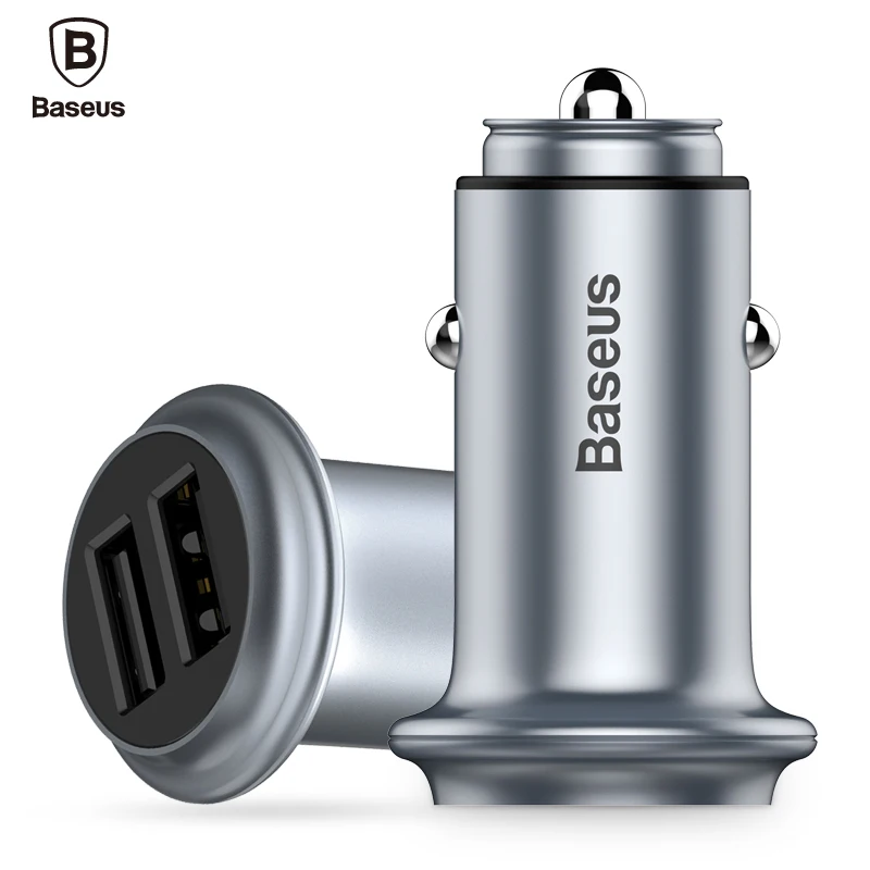 Baseus НЛО Full Metal Автомобильное Зарядное Устройство Двойной Порт 5 V 3.1A Смарт USB