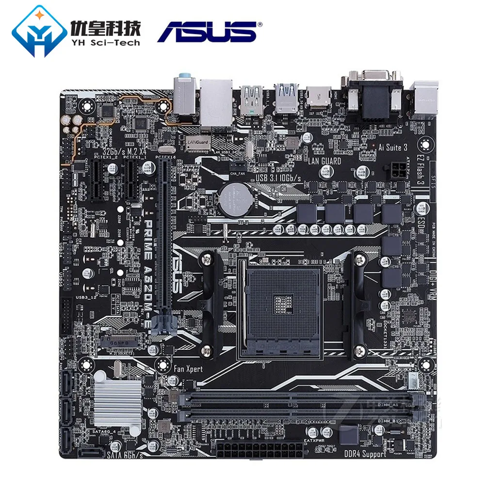  Asus PRIME A320M-E AMD A320 Original Verwendet Desktop-Motherboard Sockel AM4 AMD Ryzen/Athlon II/A