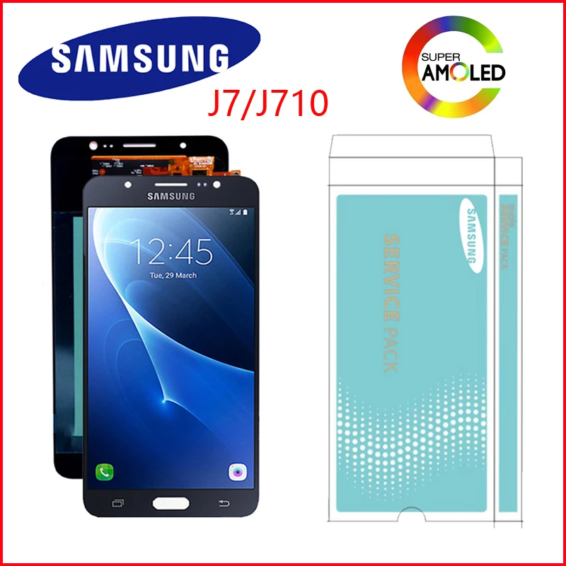 Оригинальный 5 ''Super Amoled LCD для Samsung Galaxy J7 2016 j710 J710F J710M J710G ЖК дисплей с сенсорным