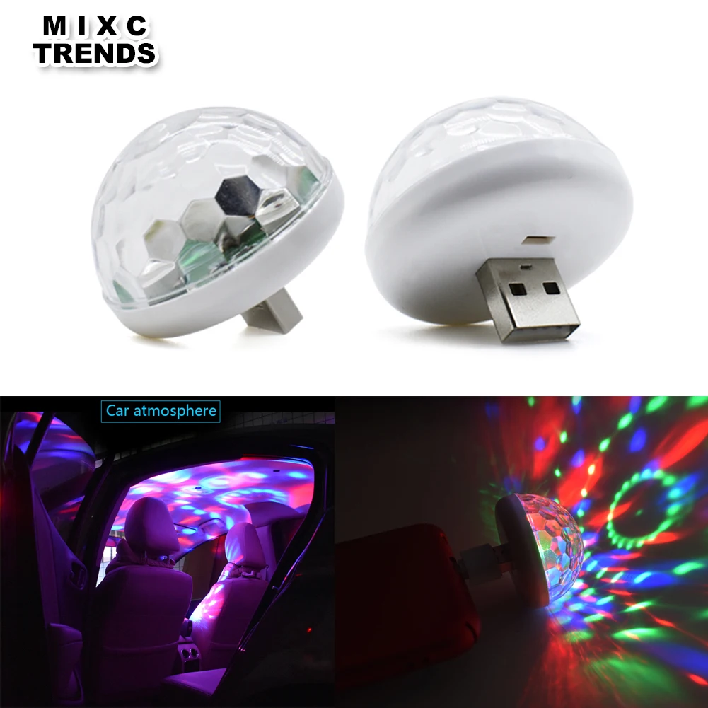 

1Pcs LED Car USB Atmosphere Light DJ RGB Mini Colorful Music Sound Lamp for USB Surface Enjoy Football Match