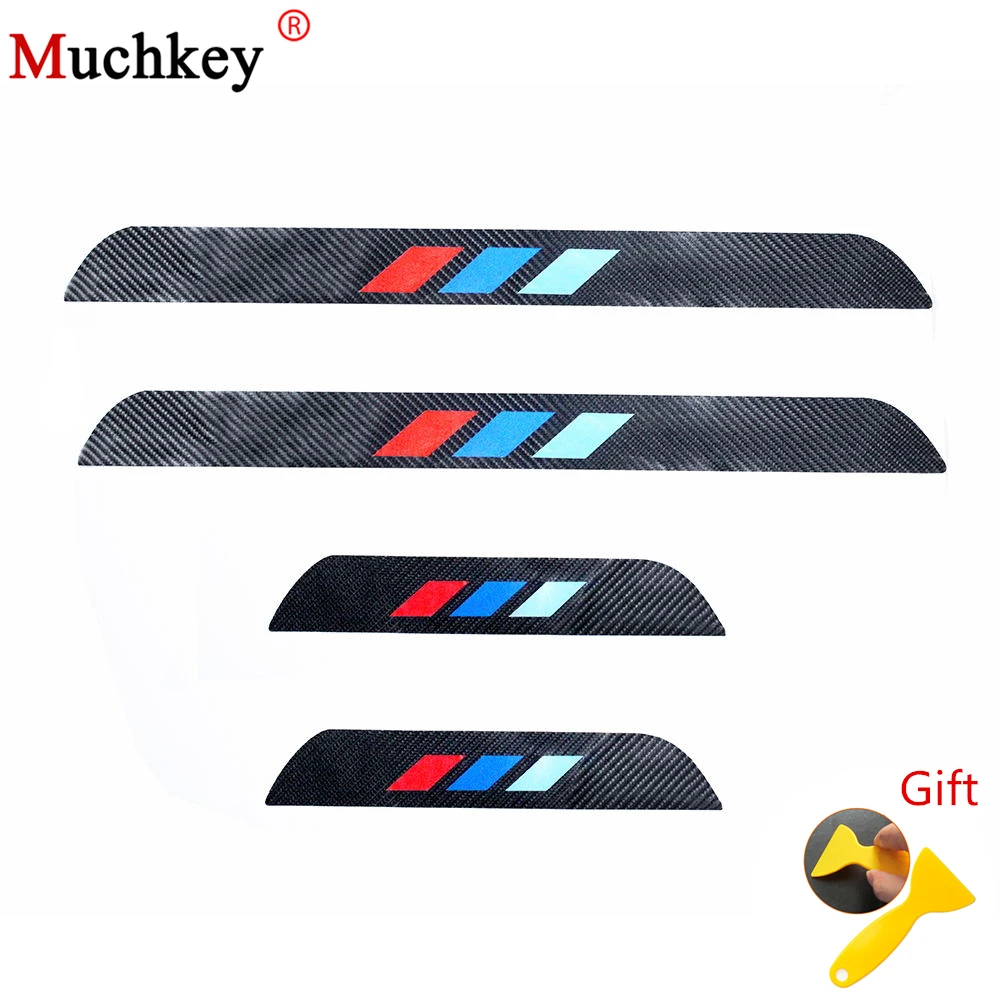 4D M Styling Carbon Fiber Car Door Sill Cover Sticker For BMW X1 X3 X6