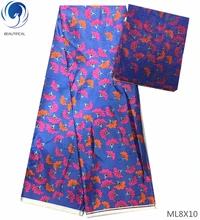 BEAUTIFICAL 2019 nigerian satin wax fabric african print Chiffon wax fabrics african printed fabric for party dress ML8X09-14