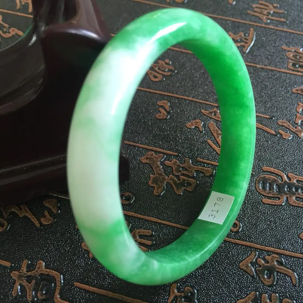 

57mm Light Green 100% Natural A stone stoneite Bangle Bracelet A3178
