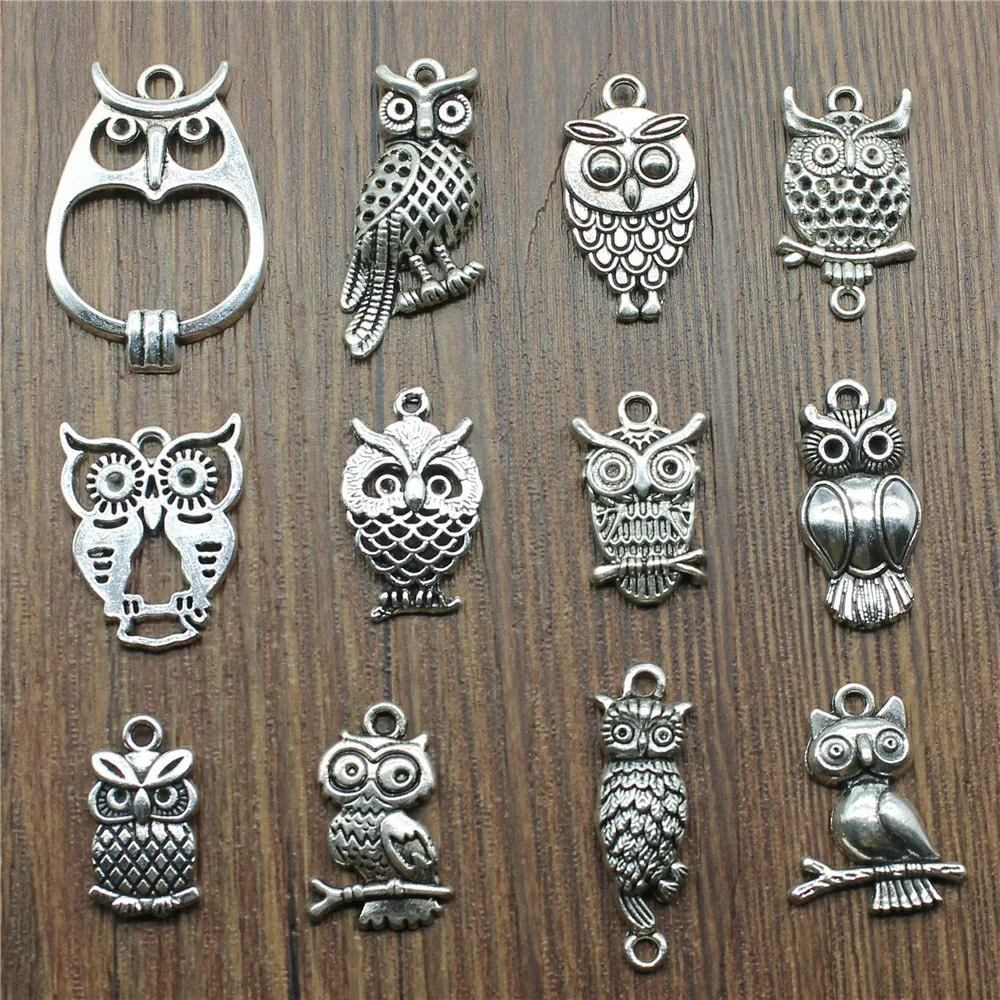 1pcs Owl Style Tibetan Silver Colorful Crystal Inlay Pendant Necklace 1pcs Owl Style Tibetan Silver Colorful Crystal Inlay Pendant Necklace