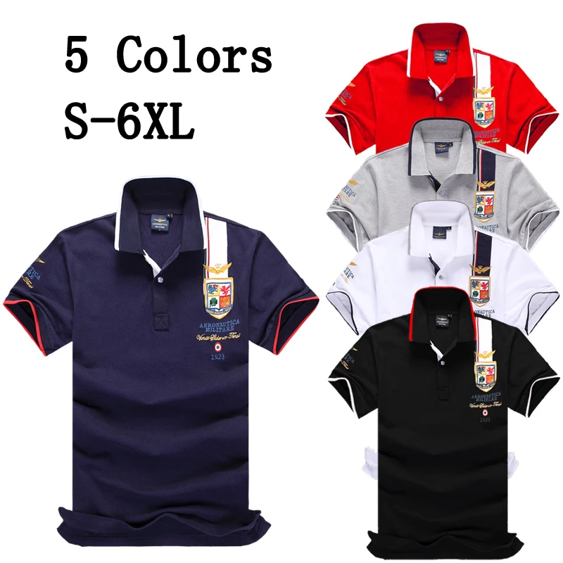 

New Men's Summer Boutique Embroidered Breathable Men's Lapel Shirt Air Force One Polo Shirts Polo Shirts Plus Size S-6XL