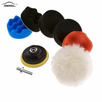 

7 Piece High Gross Polishing Sponge Flat Wavy Sponge Polishing Pad Set For Car Auto Buffing Pad Wiel Kit