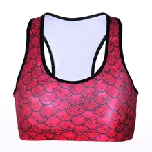 Женский короткий жилет с принтом Красного чешуя Русалки для фитнеса, беспроводное нижнее белье для тренировок, бесшовный тянущийся топ на бретелях в стиле хип-хоп, мягкие бюстгальтеры