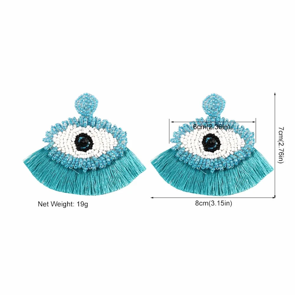 eyes earrings size